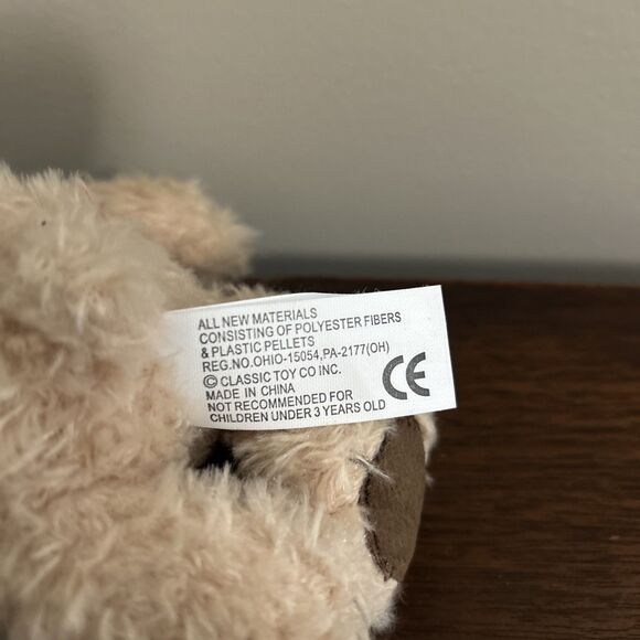 Kawaii Classic Toy Co. Teddy Bear Plush Patches Stitch Stitches Red Ribbon 7" - Picture 7 of 10